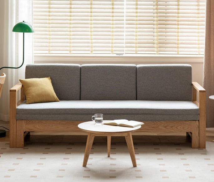 Oak, Ash Solid Woof Folding Storage Sofa Bed.
