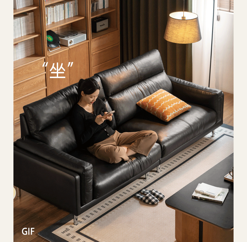 Italian Luxury Leather Sofa High-Back