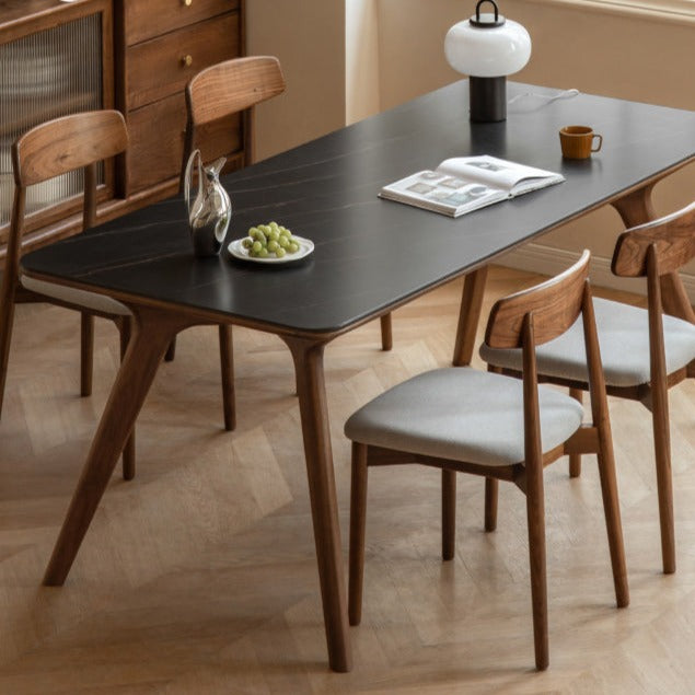 Black Walnut Solid Wood Rock Slab Dining Table