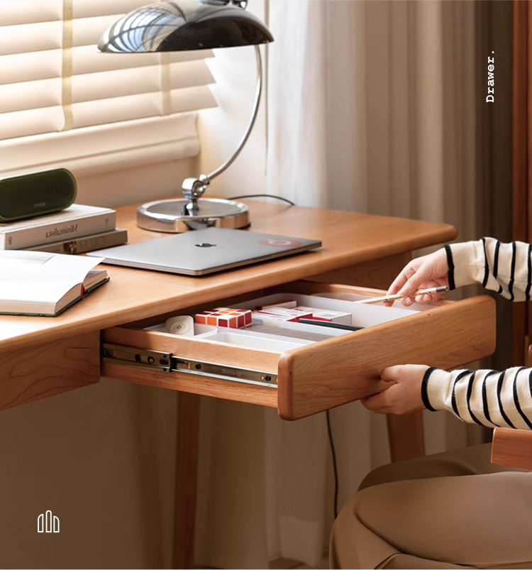 Cherry Wood FAS Grade Office Desk with Drawers