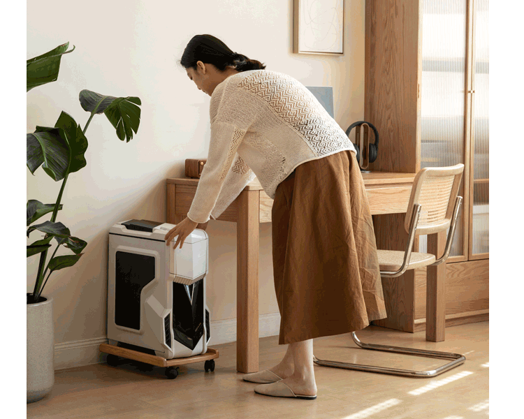 Solid RubberWood, Oak Solid Wood Mobile Computer Host Base Tray