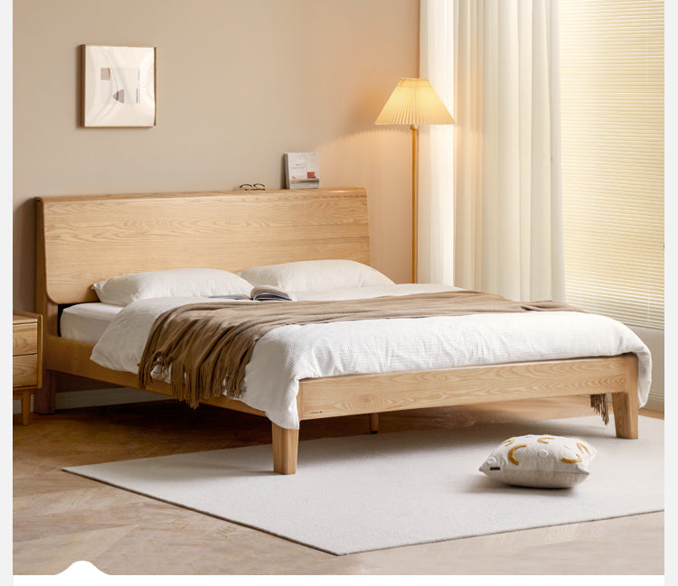 Ash Solid Wood With Socket Bed