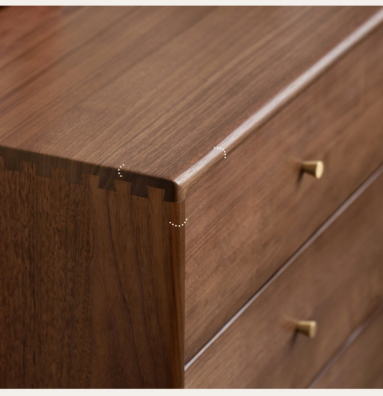 Black Walnut, Oak Solid Wood Drawer, Modern Porch Cabinet