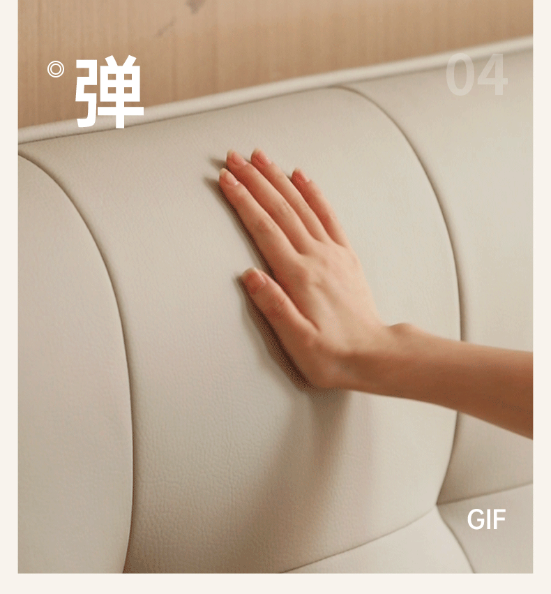 Fabric Genuine Leather Soft Bed Puff Cream Style with Light Bed