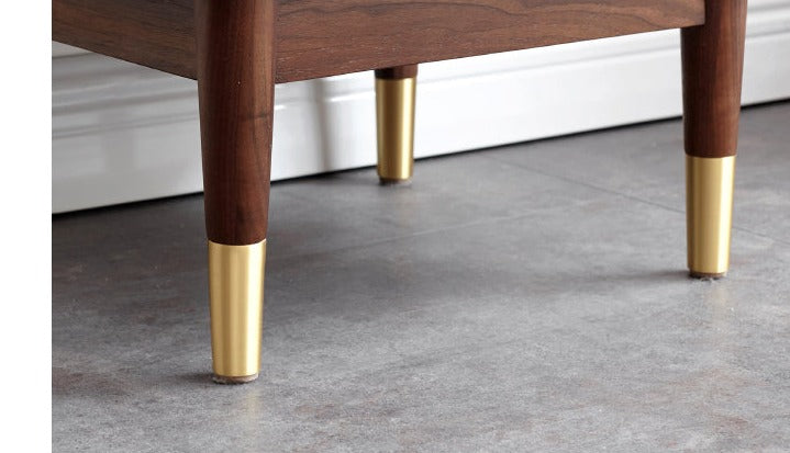 Black Walnut, South American Walnut, Sandalwood Solid Wood Nightstand.