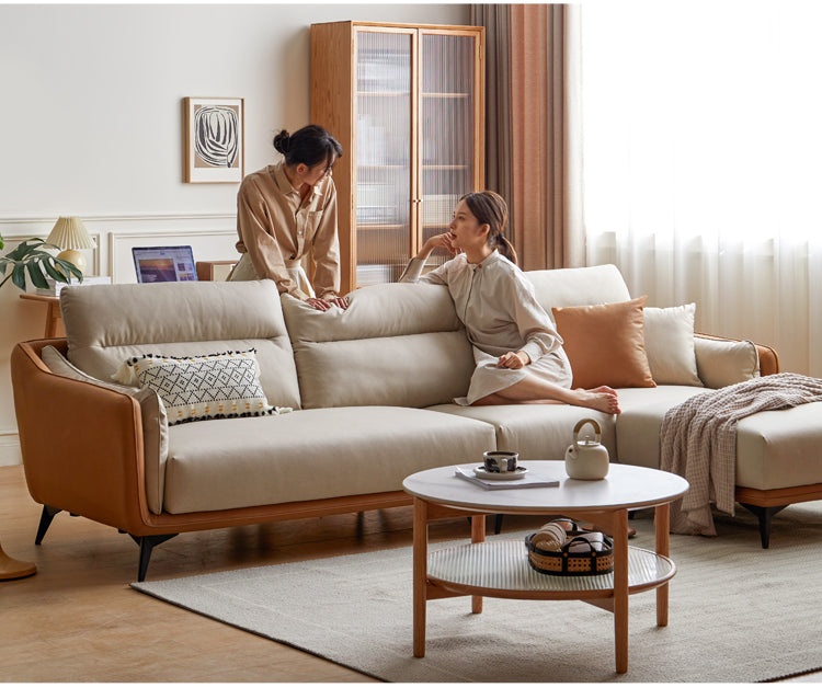 Technology Fabric High Back Corner Sofa.