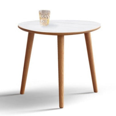 Combination shape side table Oak soli wood-