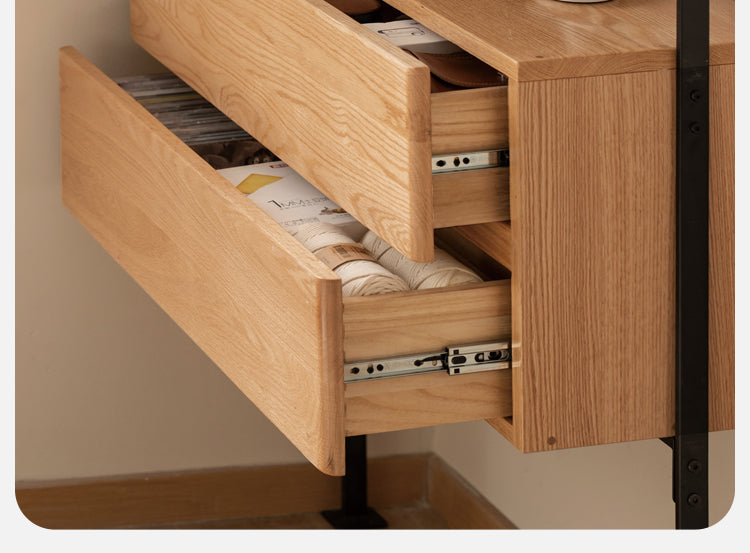 Oak, Poplar Solid Wood Industrial Style Multi-layer Storage Rack