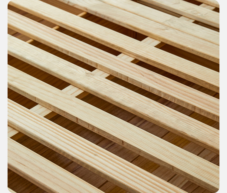 Oak solid wood platform bed, headboard-free bed suspension bed.