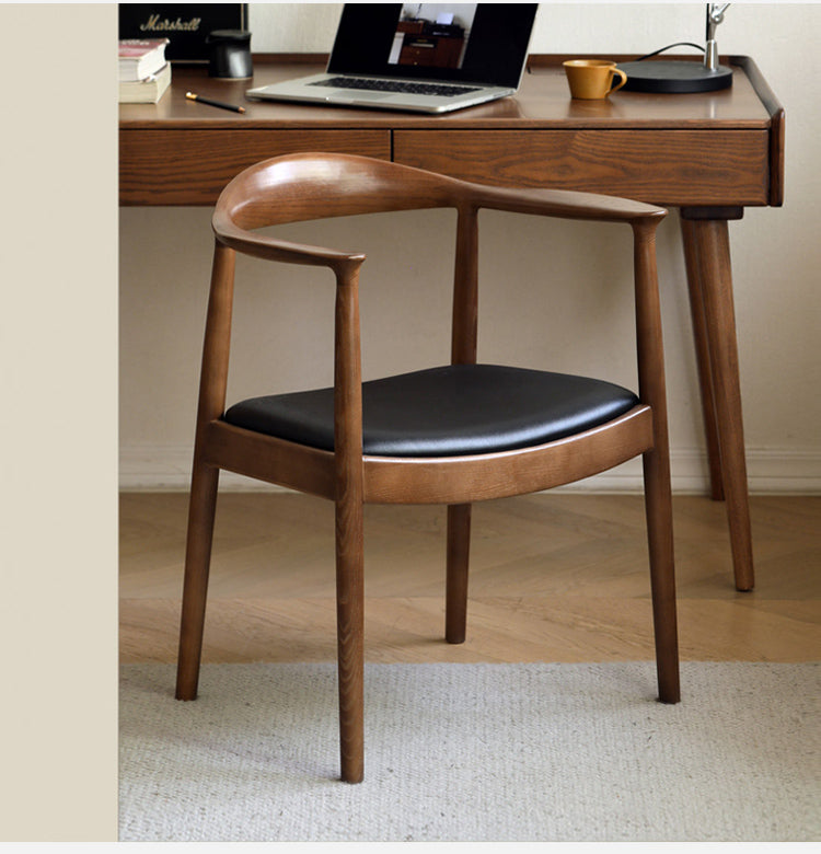 Ash Solid Wood Japanese Presidential Dining Chair