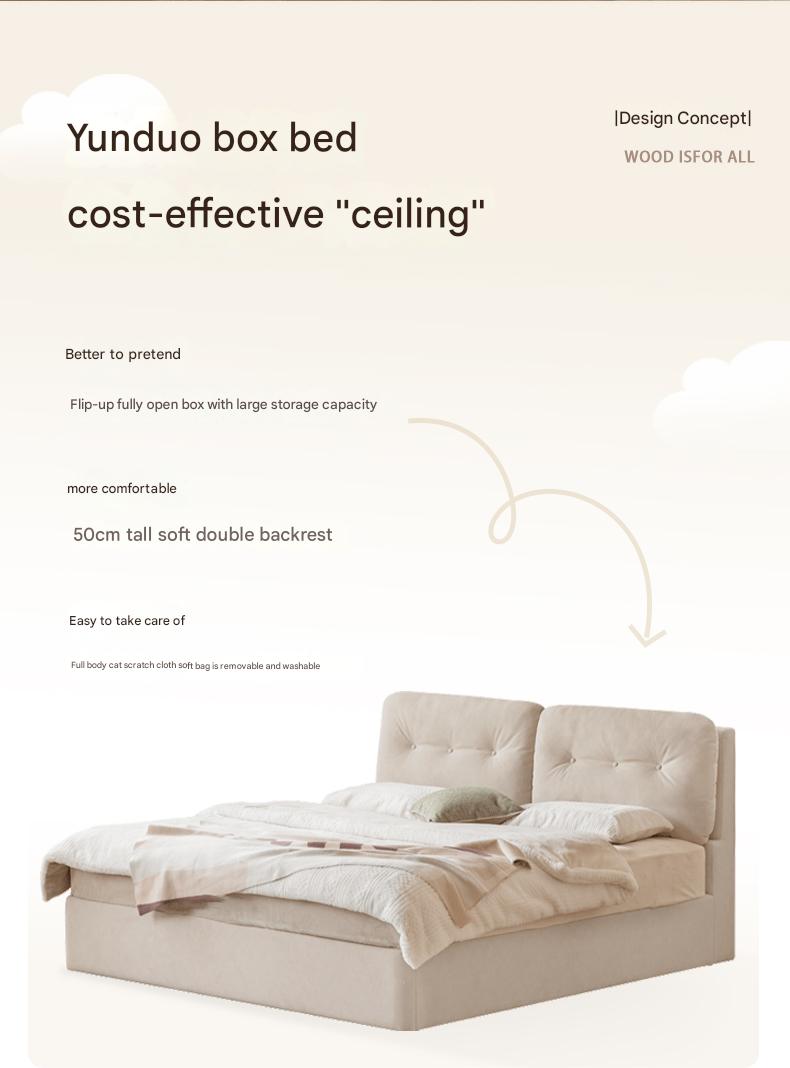 Cloud Upholstered Storage Bed with Tufted Wingback Headboard