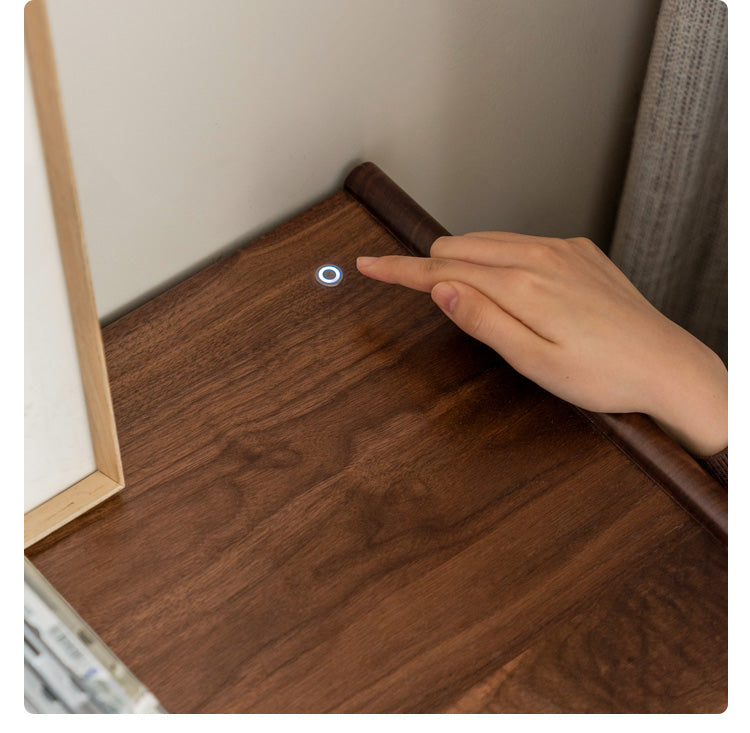 Black Walnut Solid Wood Side Cabinet Flip Door