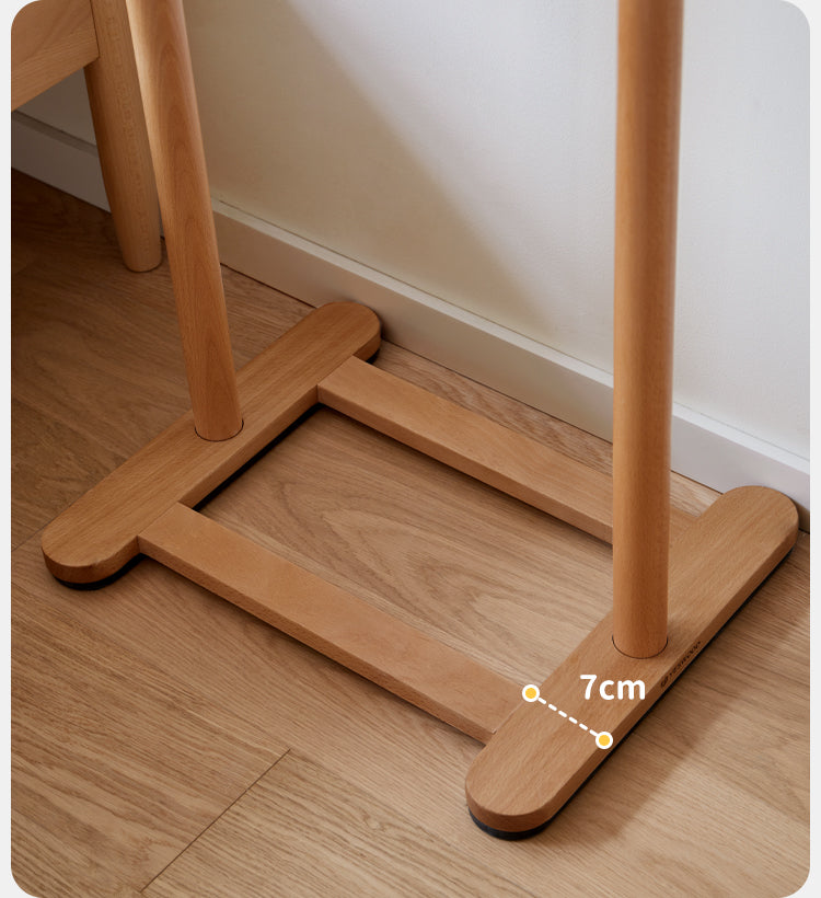 Beech, Oak Solid Wood Coat Rack for Children's Bedroom Clothes Hanger