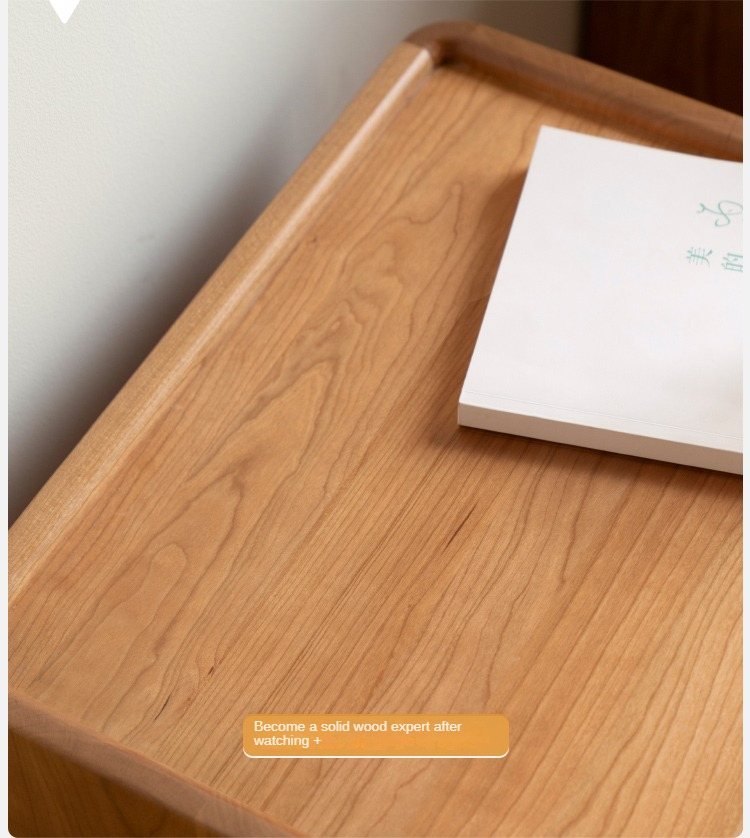Cherry Wood Waves Nightstand