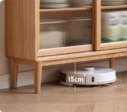 Oak, Ash, Black Walnut, Cherry, Beech Solid Wood Ultra-thin Sideboard Sliding Door