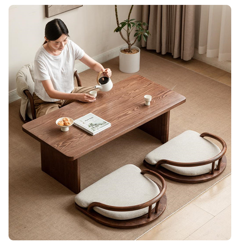 Black Walnut, Ash Solid Wood Tatami Soft Backrest Meditation Chair