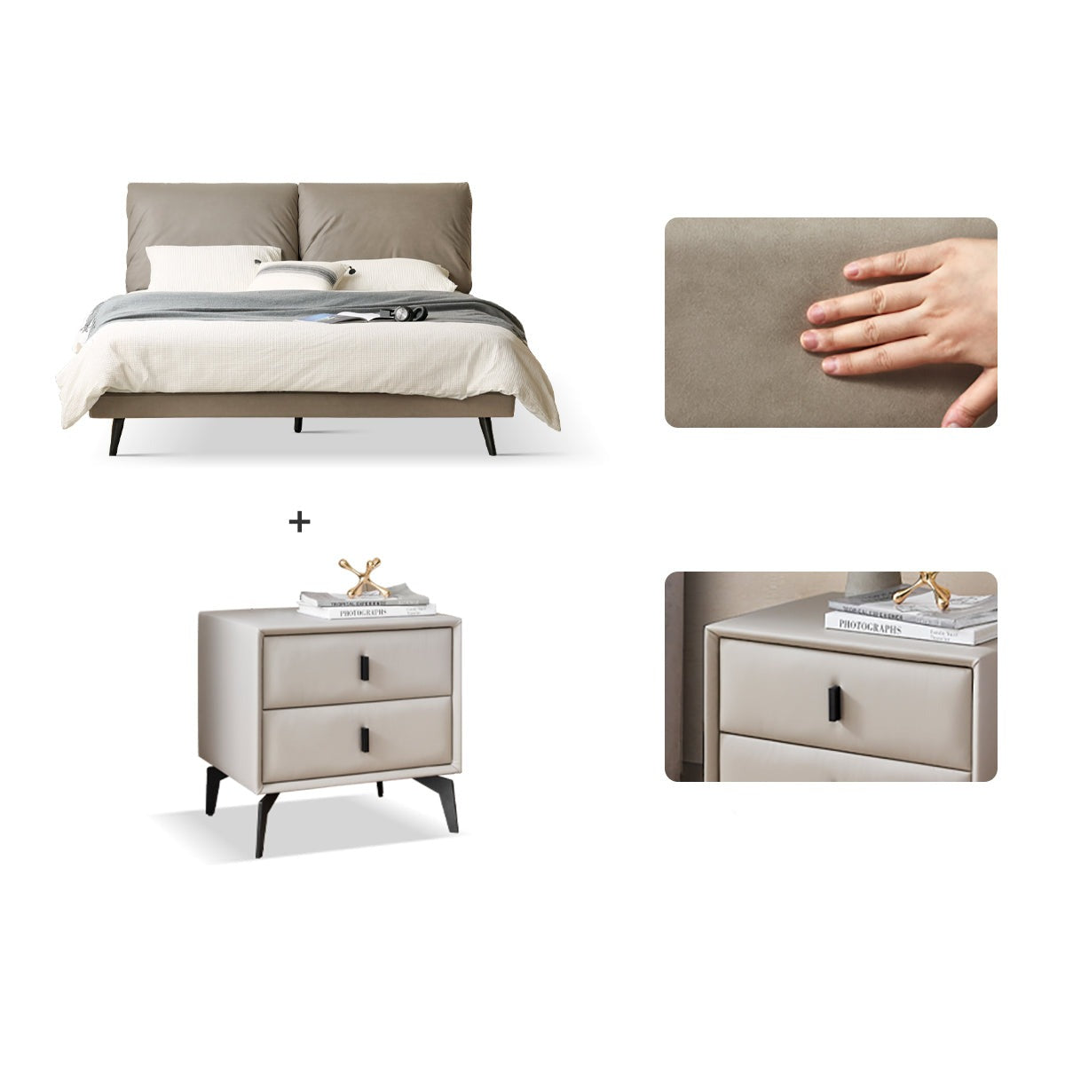 Technological Fabric Bed,Genuine Leather Bed