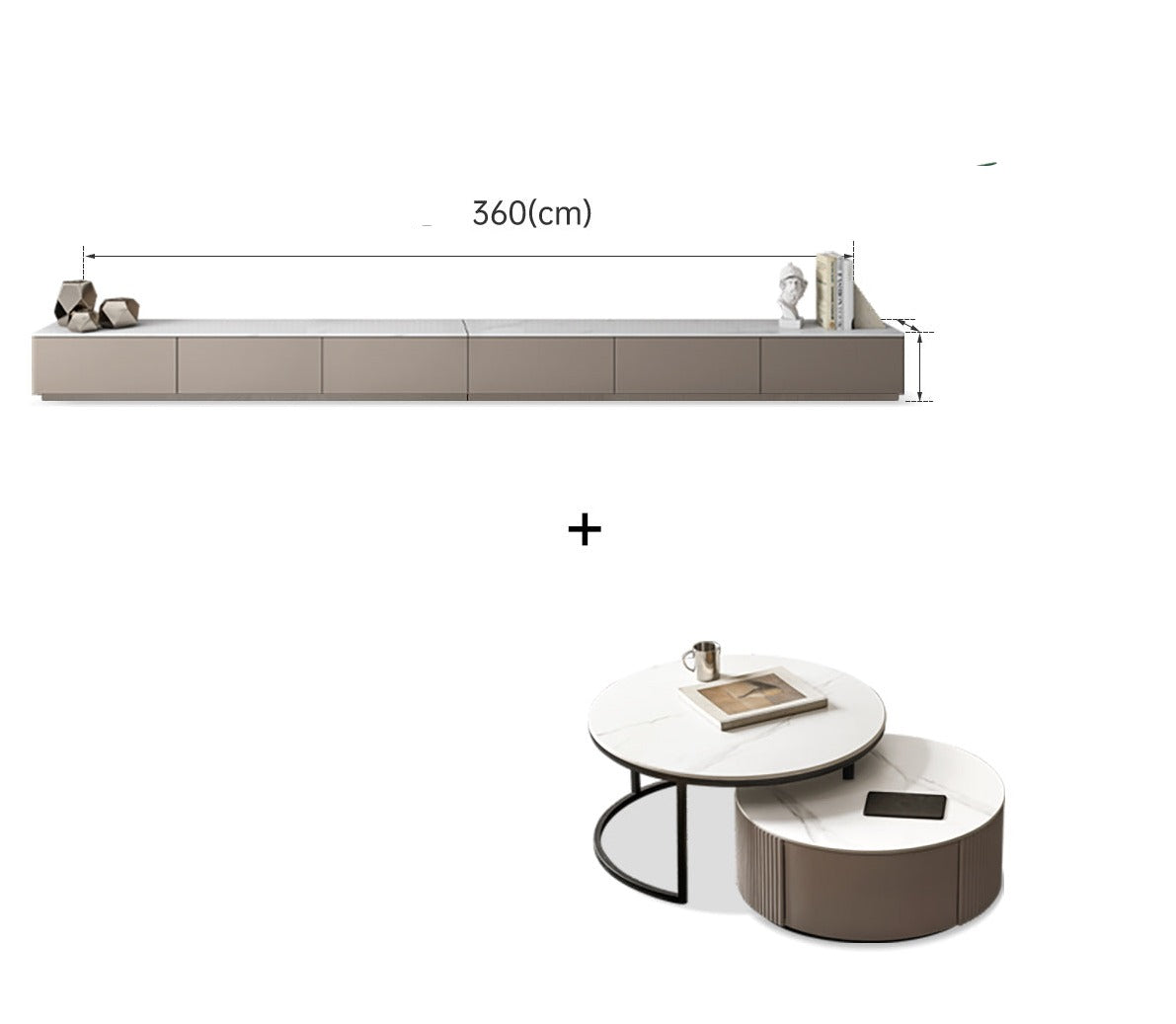 Rock slab TV stand Poplar solid wood*