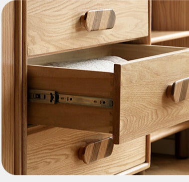 Oak Solid Wood Wardrobe Bookcase Free Combination