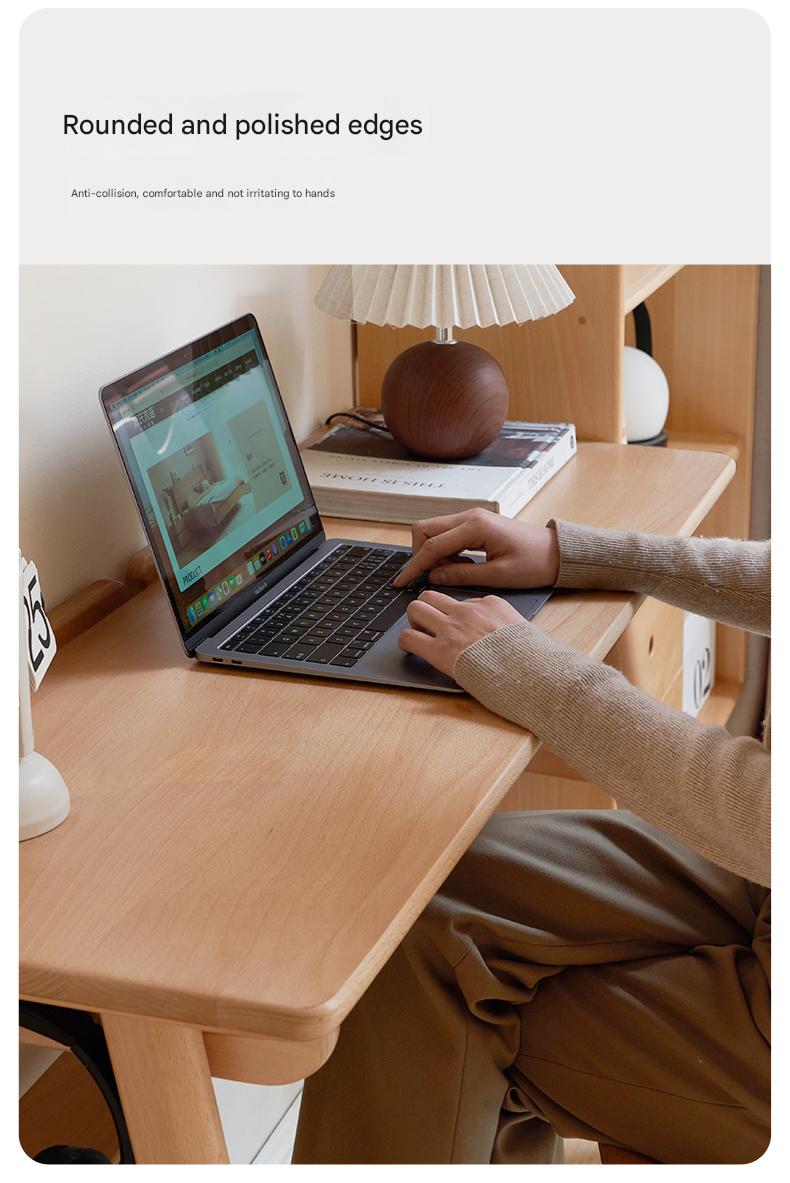 European Beech Solid Wood Ultra Narrow Writing Desk.