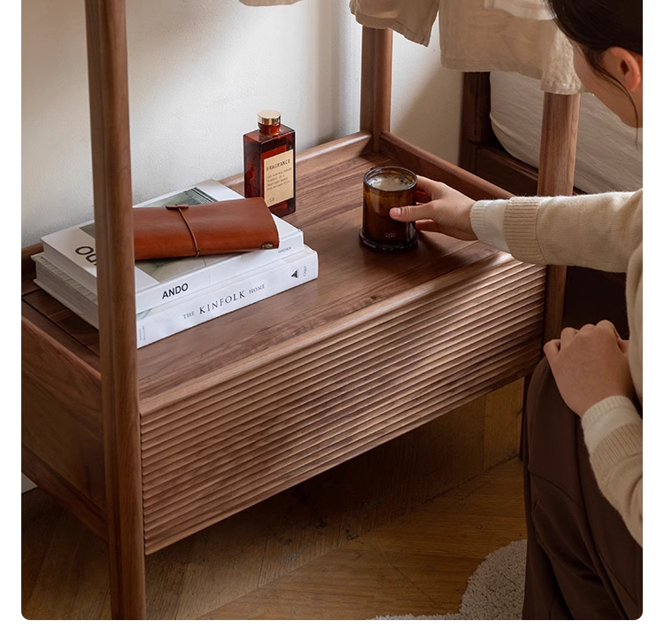 Black Walnut, Oak Solid Wood Floor to Floor Clothes Storage Rack