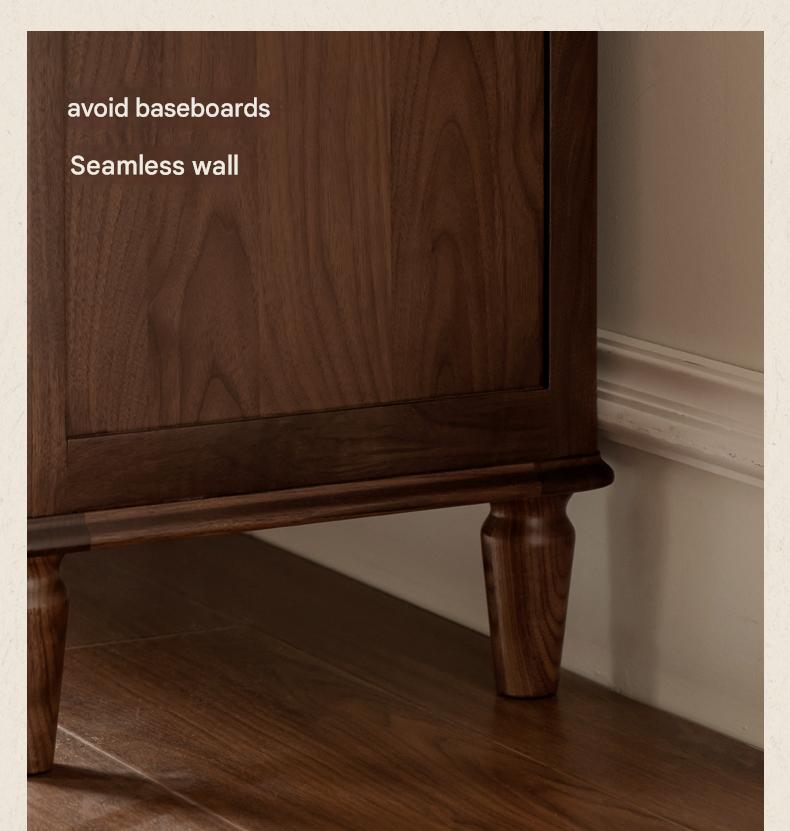 Black Walnut Solid Wood American Retro Chest of Drawers.