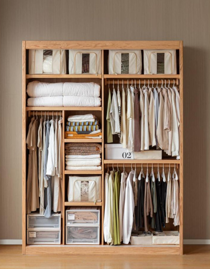 Oak Solid Wood Modern Wardrobe.