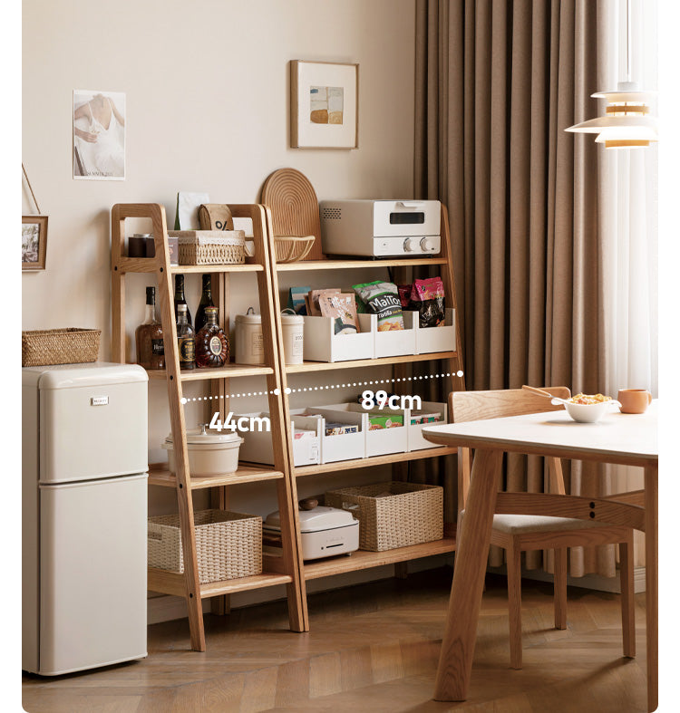 Oak Solid Wood Multi Layer Shelf, Bookshelves, Flower Racks