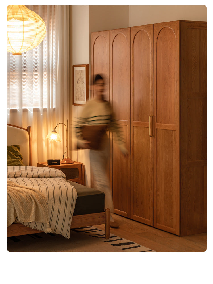 Cherry Solid Wood Vintage Wardrobe.