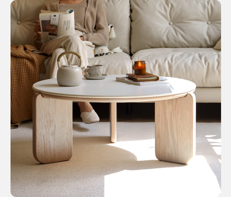 Slate coffee table Ash solid wood+