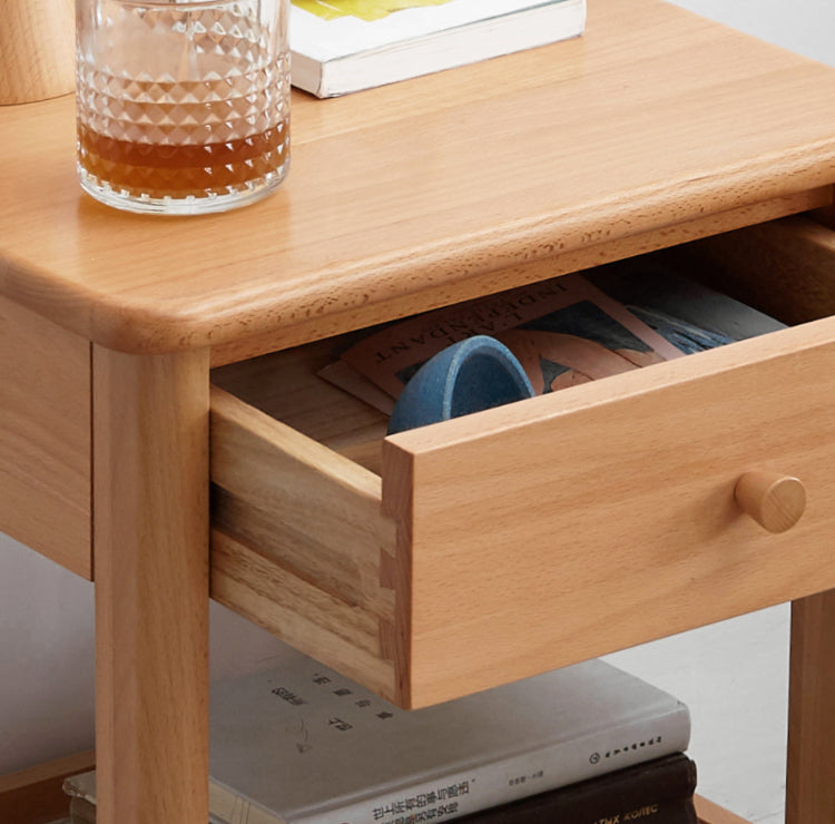 Beech Solid Wood Nightstand.