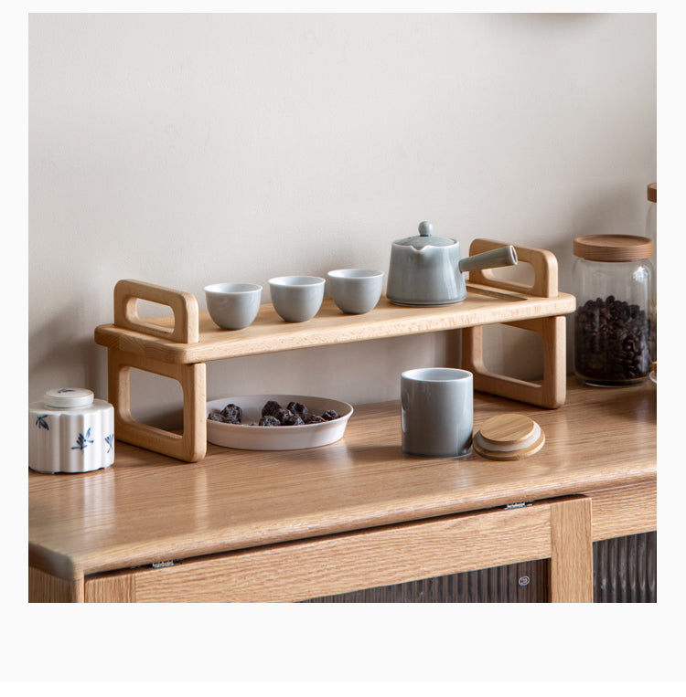 Beech, Acacia Solid Wood Shelf Desktop Storage Rack