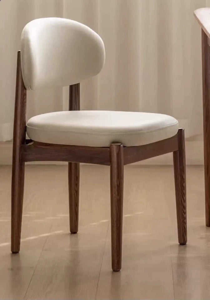 Black Walnut, Ash Solid Wood Modern White Soft Makeup Chair