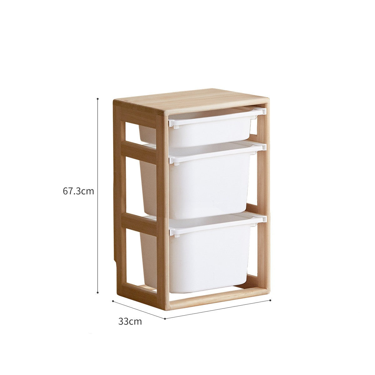 Poplar Solid Wood Children's Storage Rack Montessori Toy Storage