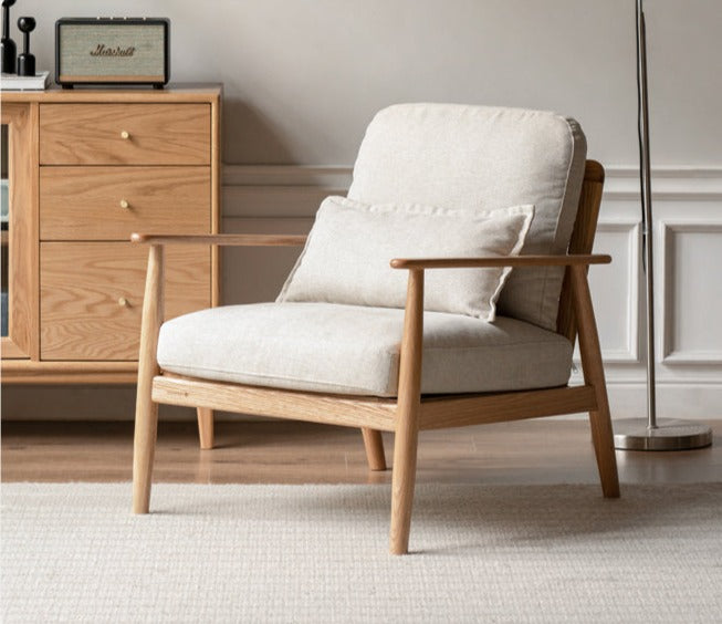 Oak Solid Wood Storage Sofa Modern Log Style Combination Furniture Set