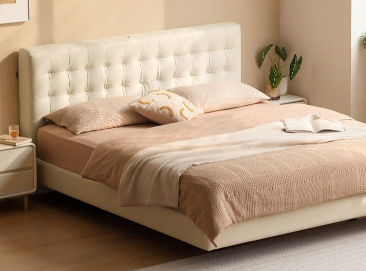 Suspended Organic Leather Bed, Genuine Leather Bed