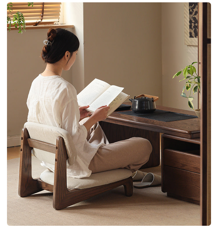 Oak Solid Wood Tea Chair Japanese Style