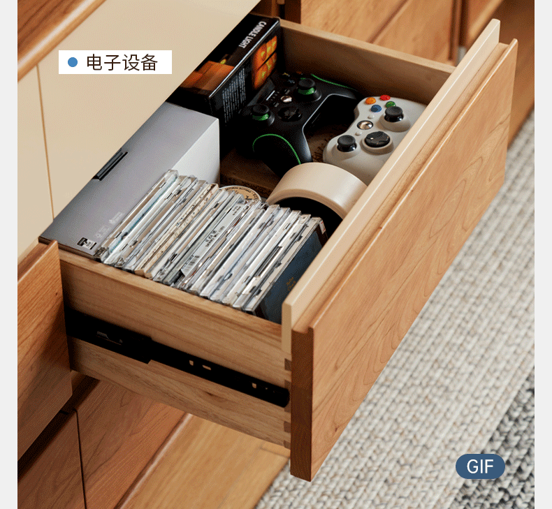 Cherry, Tulipwood Solid Wood Modern Minimalist Chest of Drawers