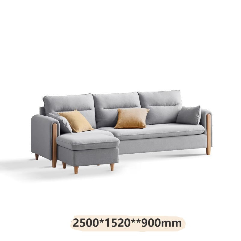 Luxury fabric sofa oak solid wood+