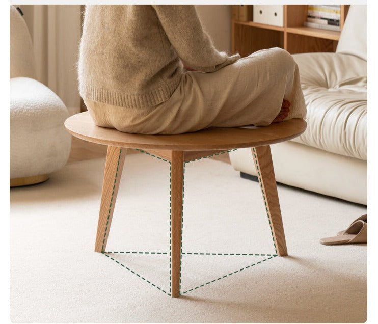 Oak Solid wood Side high round table