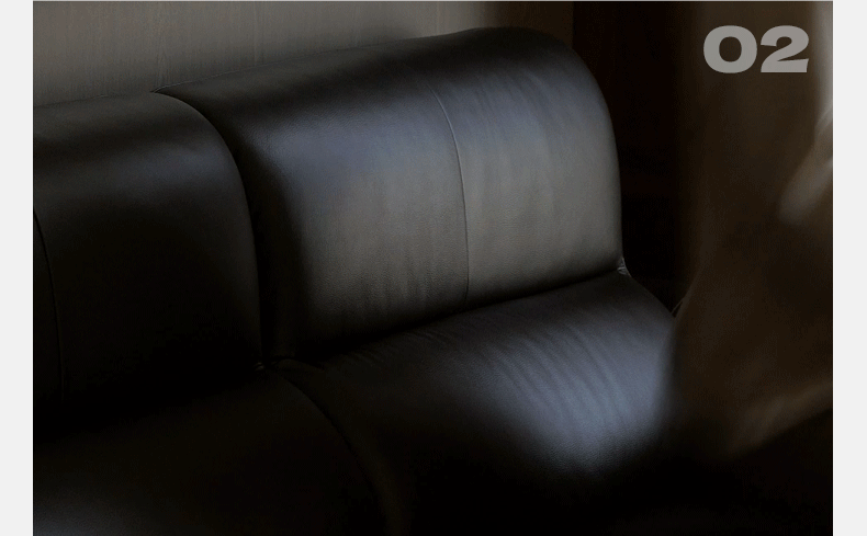 Genuine leather Sofa Bed Italian Light Luxury.