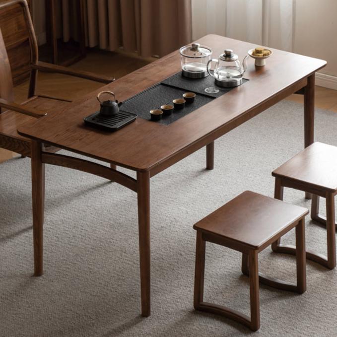 Ash Solid Wood Tea Table Tea Tray Integrated