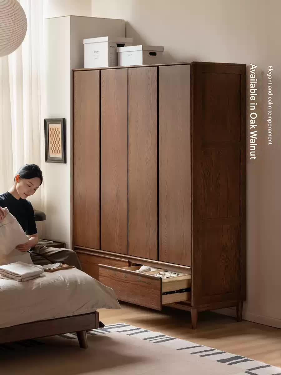 Oak Solid Wood Modern Wardrobe.