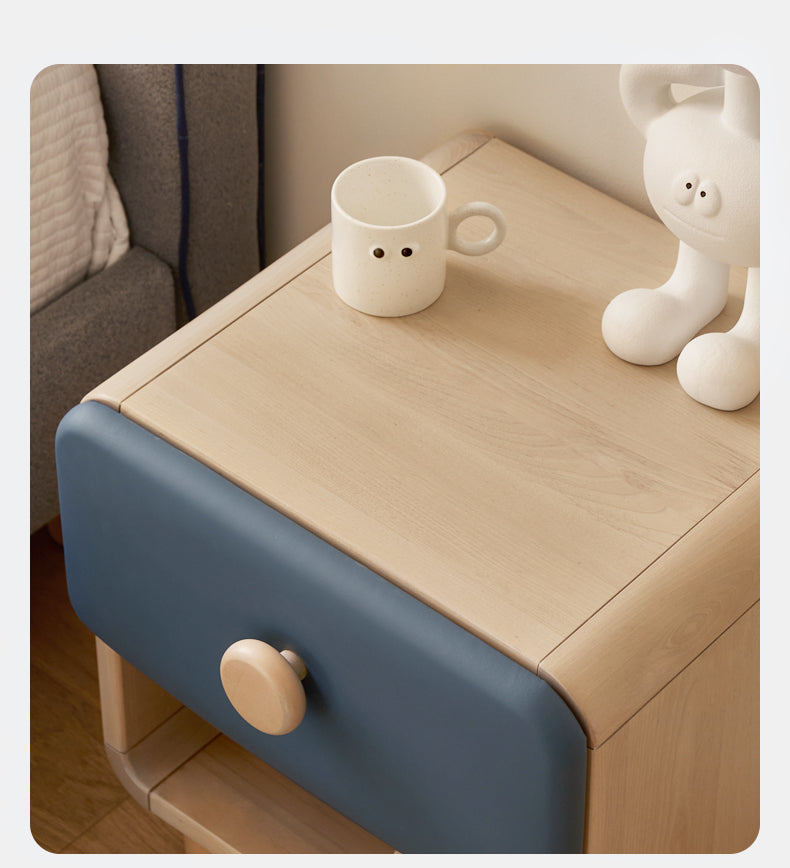 Rubberwood Solid Wood Children's Modern Nightstand