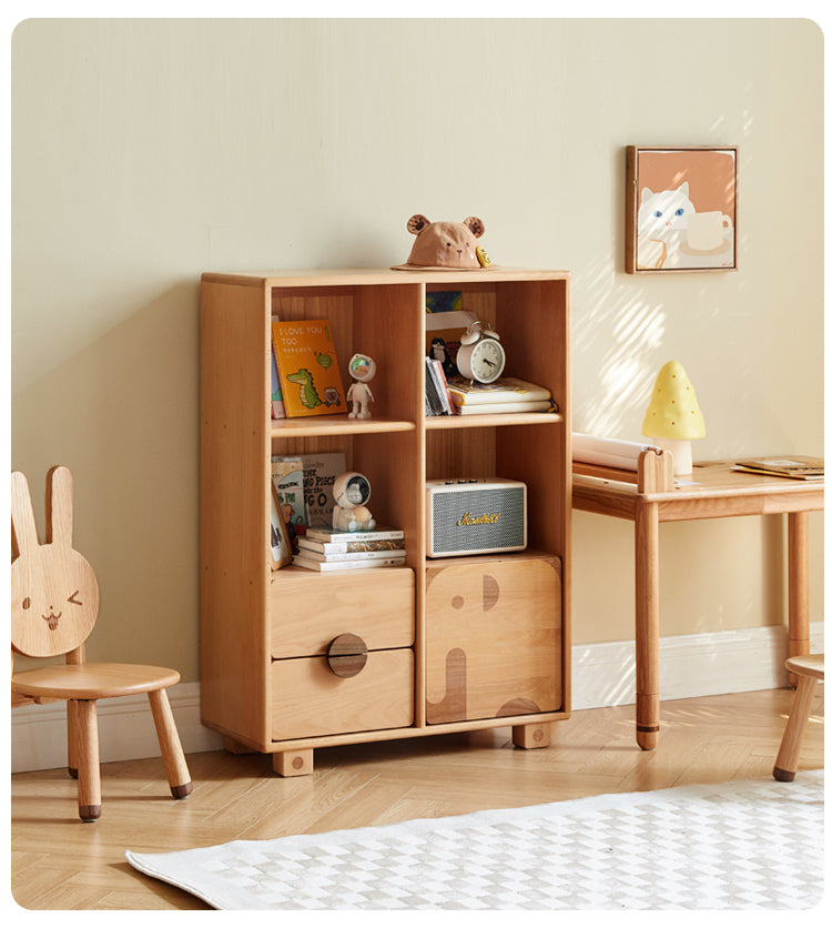 Beech Solid Wood Floor Children's Bookcase
