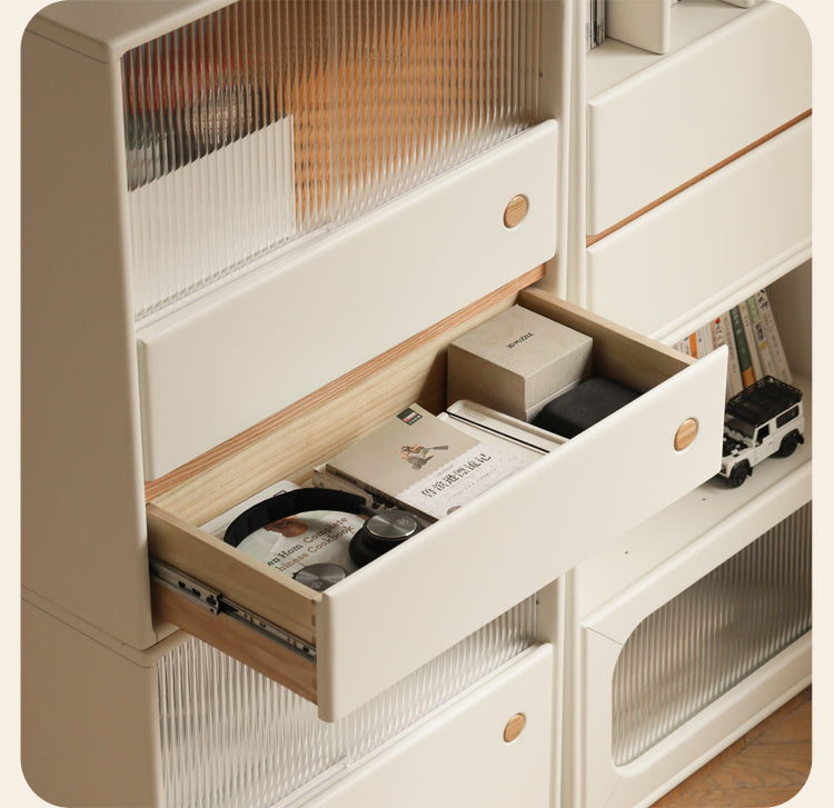 Solid Rubberwood Storage Multi-Functional Storage Bookcase.