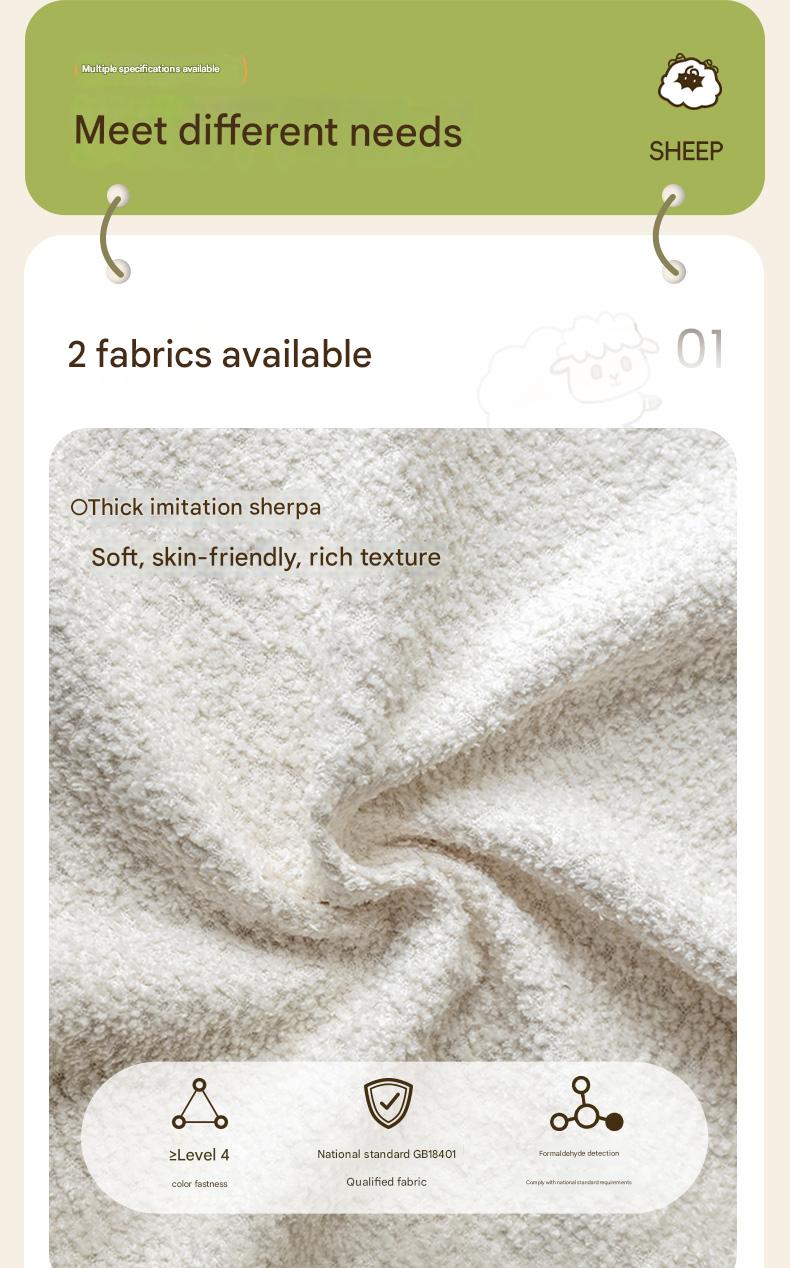 Oak Solid Wood Lamb Fleece Soft Suspension Cream Bed