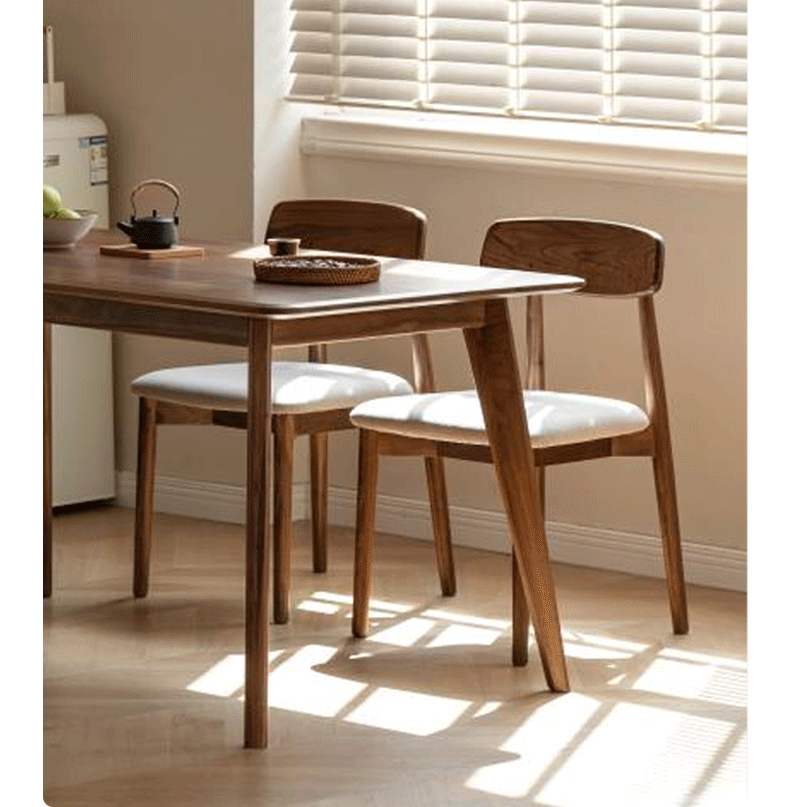 Black Walnut, Ash, Oak, Solid Rubberwood Chair 4 pcs set