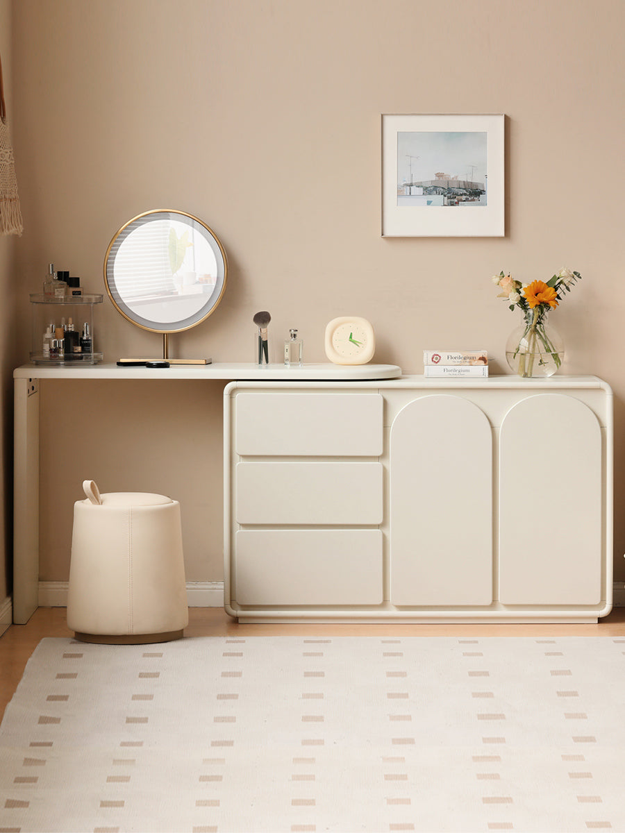 Poplar, Solid Rubberwood French Cream Style Dressing Table.
