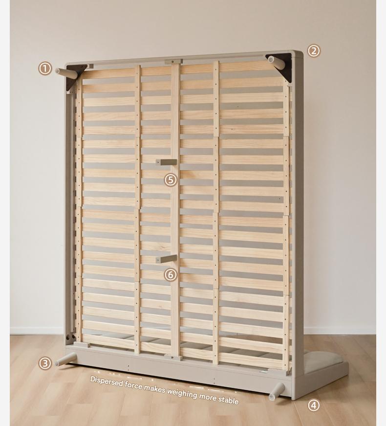 Oak, Poplar Solid Wood Piano Key Bed, Technology Cloth